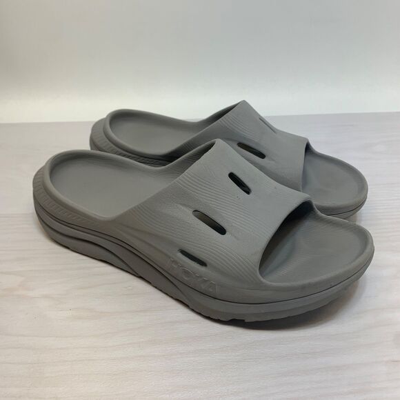 HOKA ONE ONE MENS ORA RECOVERY SLIDE SANDALS GRAY SIZE 10 - Picture 1 of 10